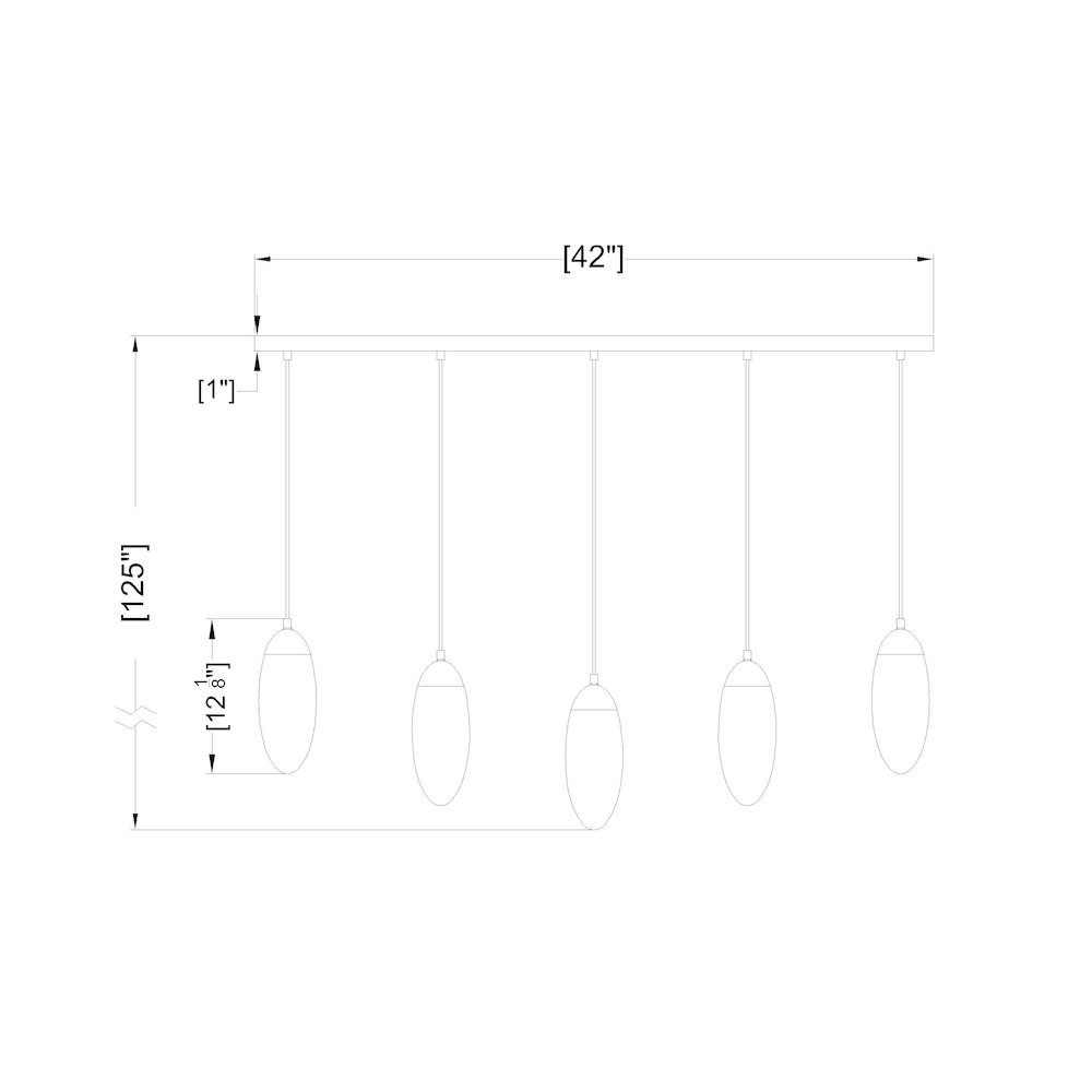 Z-Lite 5 Light Linear Chandelier. Picture 8