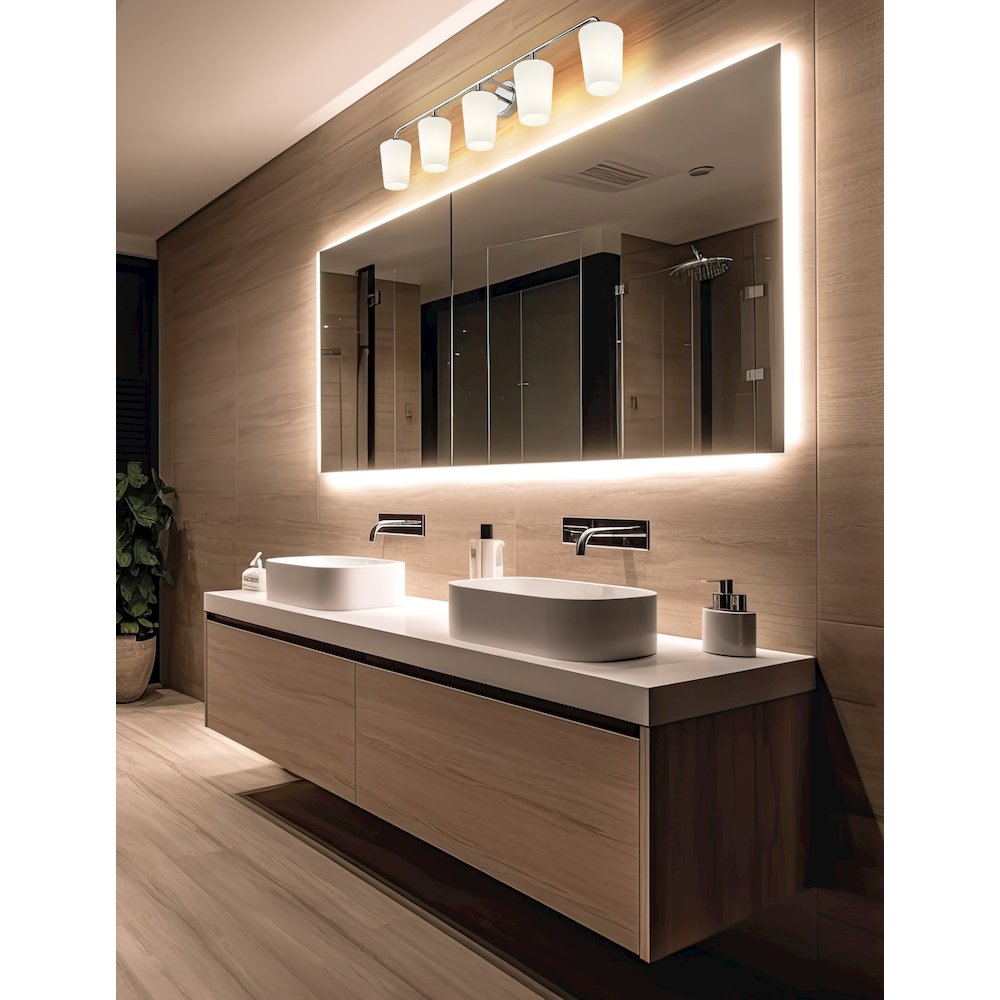 Z-Lite Montford 5 Light Vanity in Chrome color, Steel frame. Picture 6