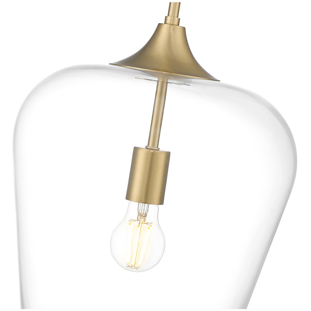 Z-Lite 1 Light Pendant, Burnished Brass. Picture 4