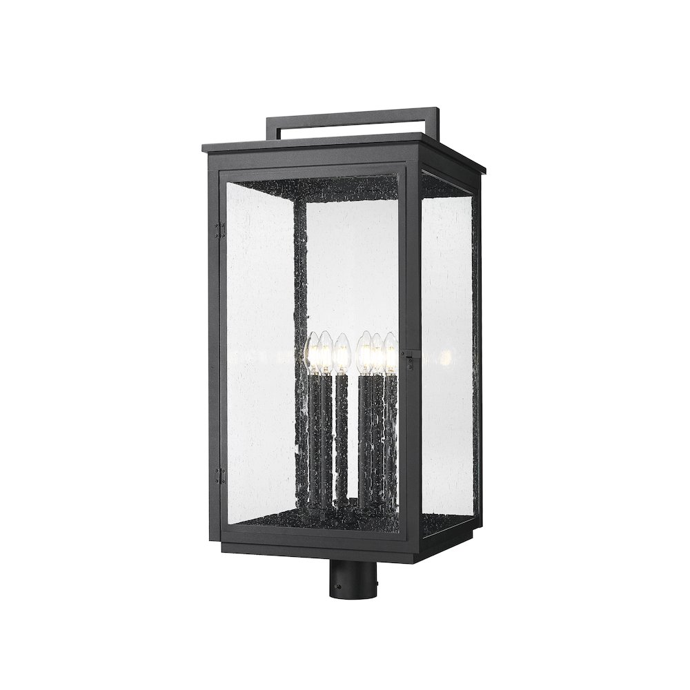 Z-Lite Hartwell 6 Light Outdoor Post Mount Fixture in Sand Black color. Picture 1