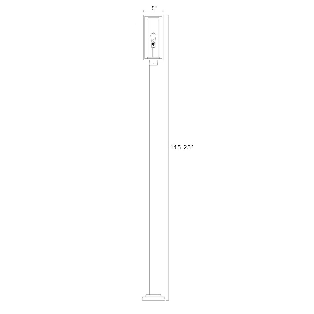 Z-Lite 1 Light Outdoor Post Mounted Fixture. Picture 5