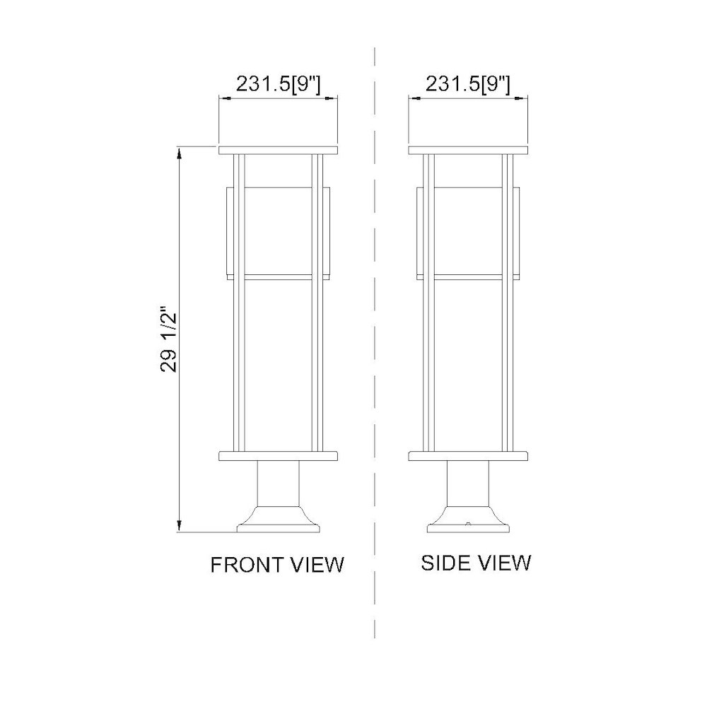 Z-Lite 1 Light Outdoor Pier Mounted Fixture. Picture 8