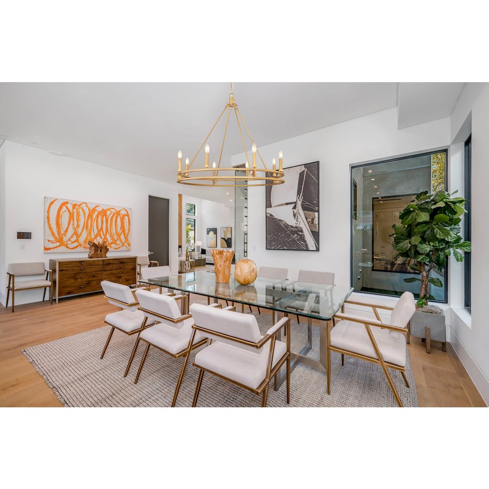 Z-Lite Dennison 8 Light Chandelier in Signature Brass color, Steel frame. Picture 5