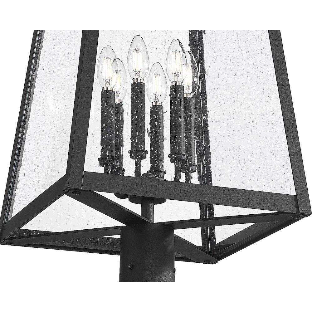 Z-Lite Rainer 6 Light Outdoor Post Mounted Fixture, Black. Picture 4
