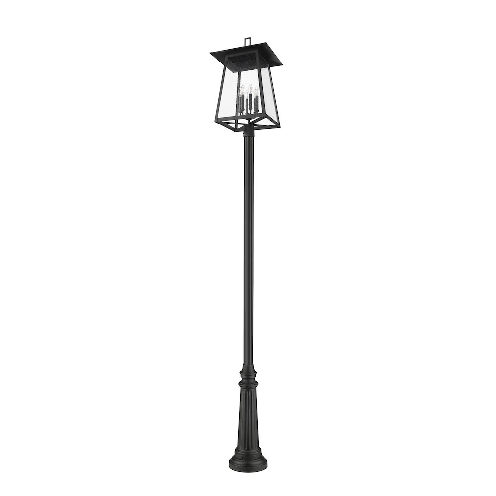Z-Lite Rainer 6 Light Outdoor Post Mounted Fixture, Black. Picture 5