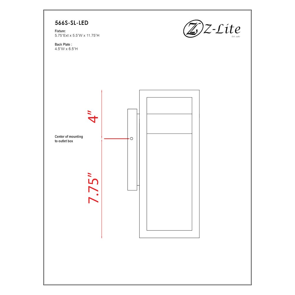 Z-Lite 1 Light Outdoor Wall Light. Picture 6