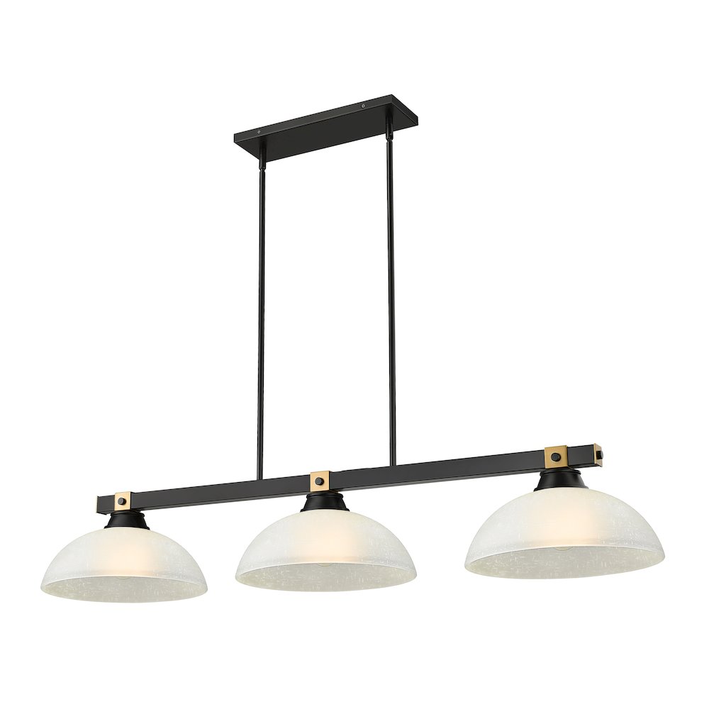 Z-Lite Bronte 3 Light Billiard, Steel Frame, White Linen Shade Color. Picture 1