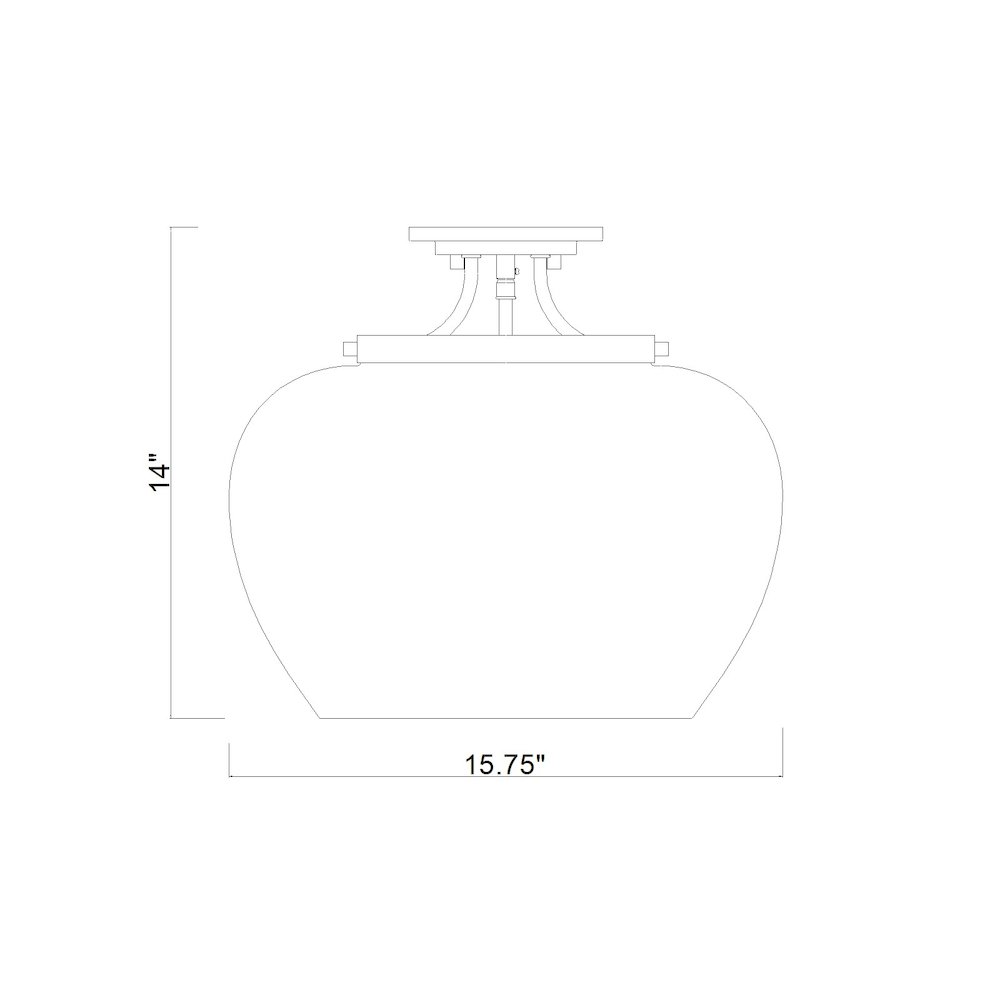 Z-Lite 3 Light Semi Flush Mount, Burnished Brass. Picture 8