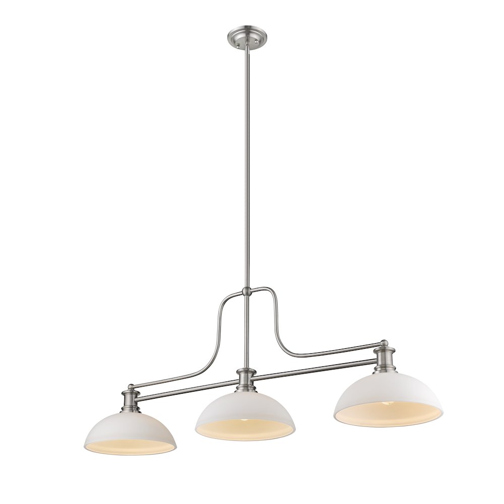 Z-Lite Melange 3 Light Billiard, Steel Frame, Matte Opal Shade Color. Picture 2