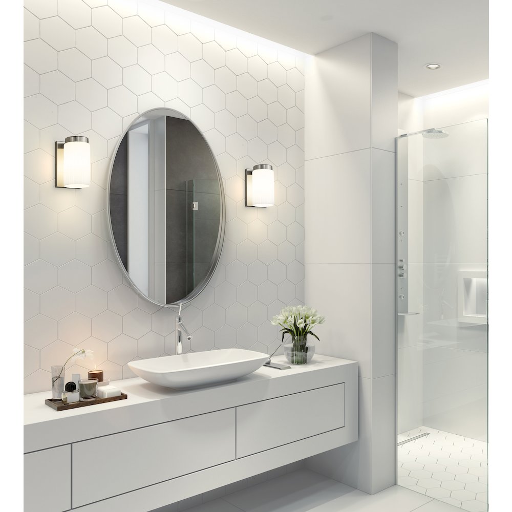 Z-Lite Burk 1 Light Wall Sconce, Brushed Nickel. Picture 6