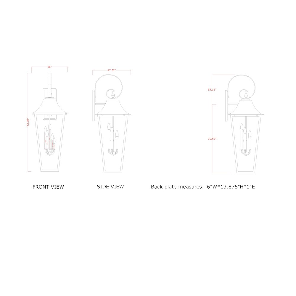 Z-Lite 5 Light Outdoor Wall Light. Picture 8