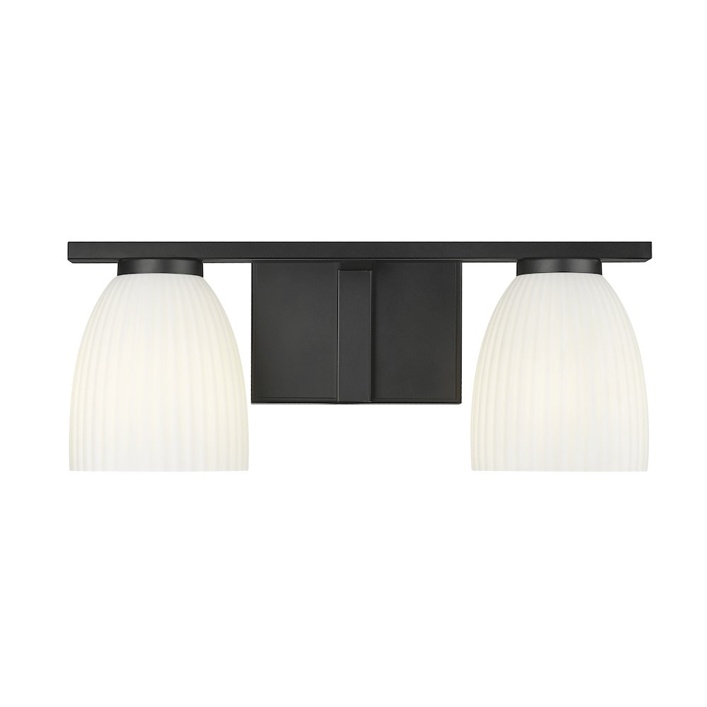 Z-Lite Naya 2 Light Vanity in Matte Black color, Steel frame. Picture 2