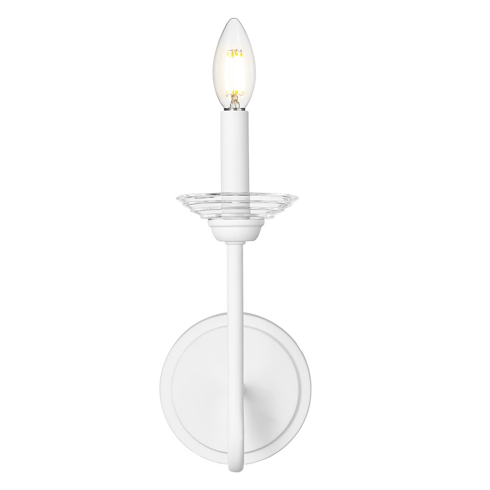 Z-Lite Allistair 1 Light Wall Sconce in Textured White color, Steel frame. Picture 2