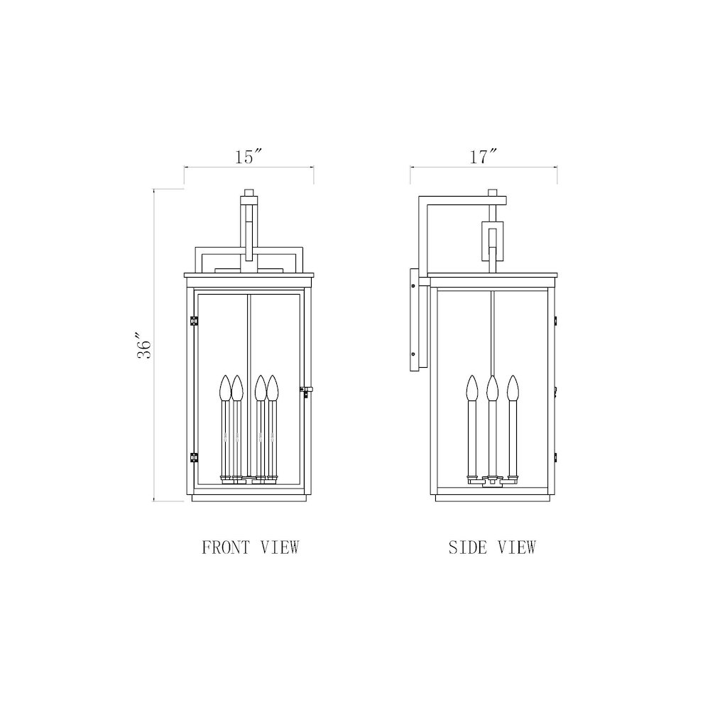 Z-Lite Hartwell 6 Light Outdoor Wall Light in Sand Black color, Aluminum frame. Picture 8