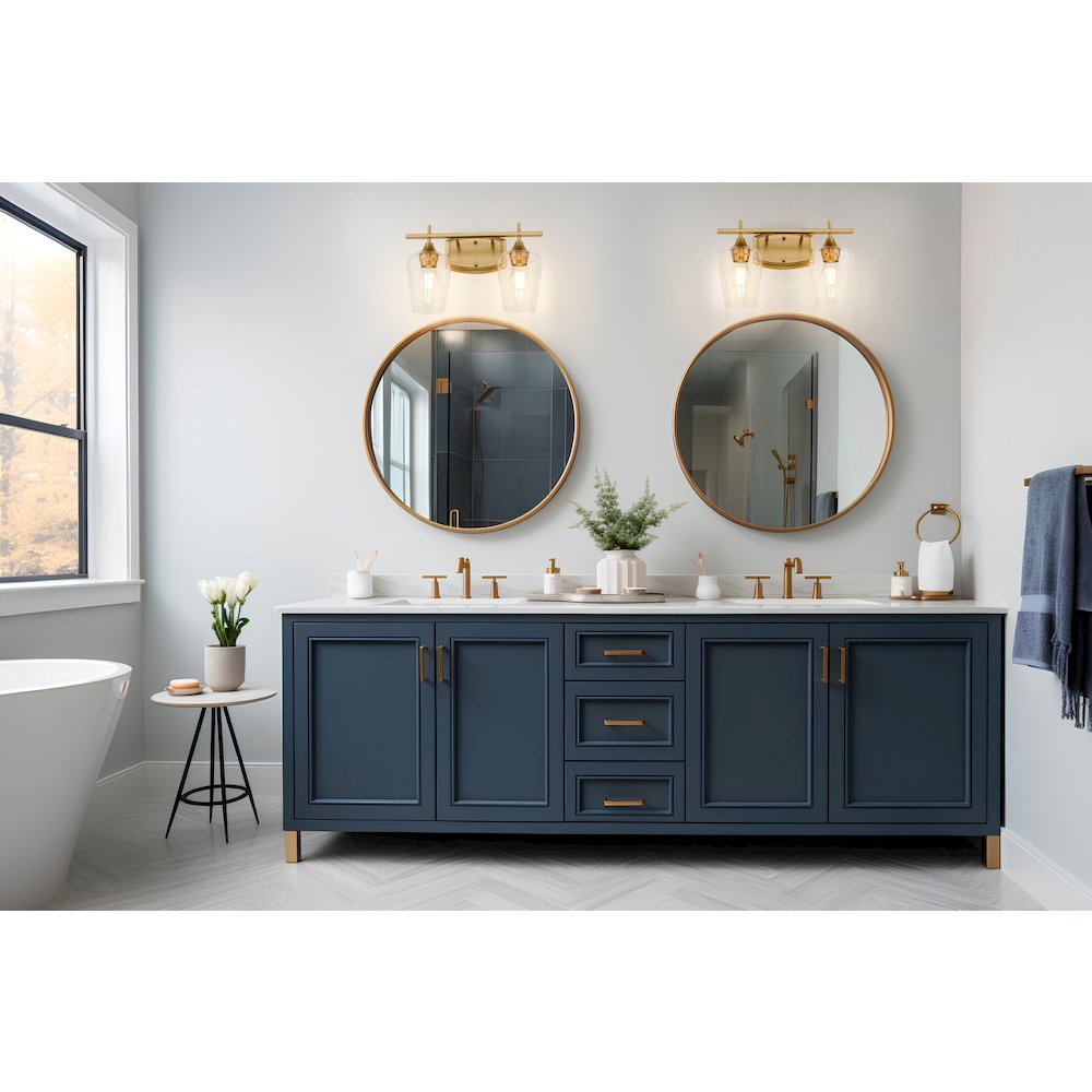 Z-Lite 2 Light Vanity, Burnished Brass. Picture 6