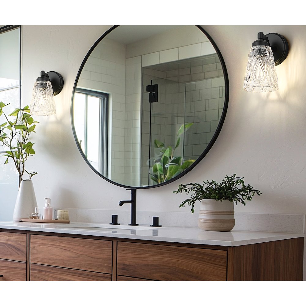 Z-Lite 1 Light Wall Sconce, Matte Black. Picture 5