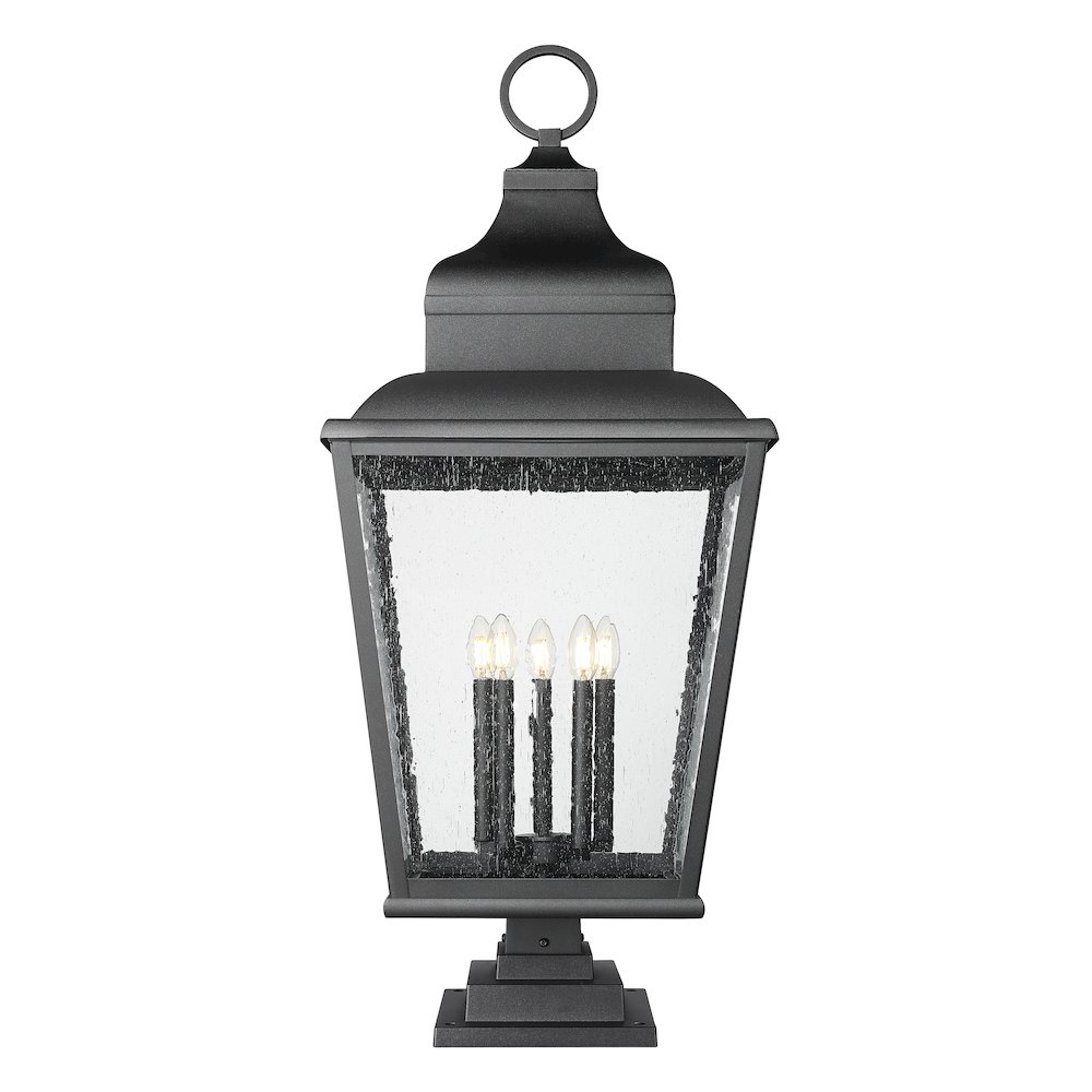 Z-Lite 5 Light Outdoor Pier Mounted Fixture, Sand Black. Picture 2