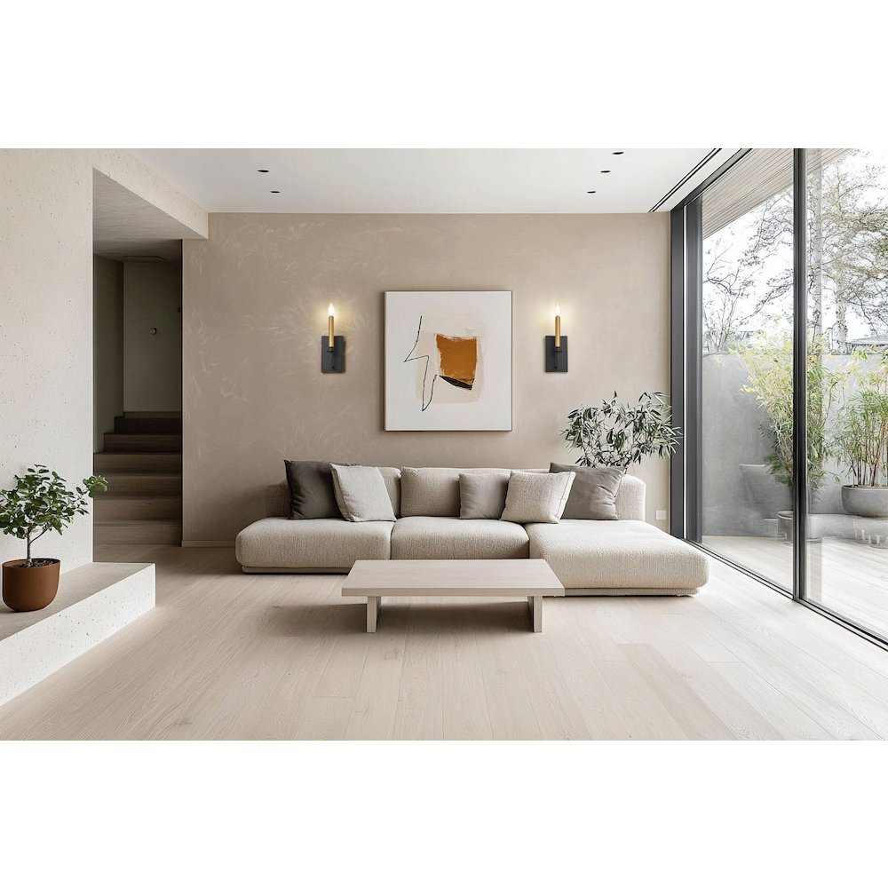 Z-Lite 2 Light Wall Sconce, Matte Black. Picture 6