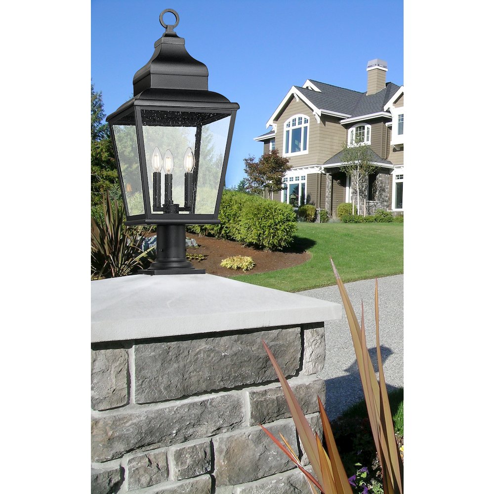 Z-Lite 3 Light Outdoor Pier Mounted Fixture, Sand Black. Picture 5