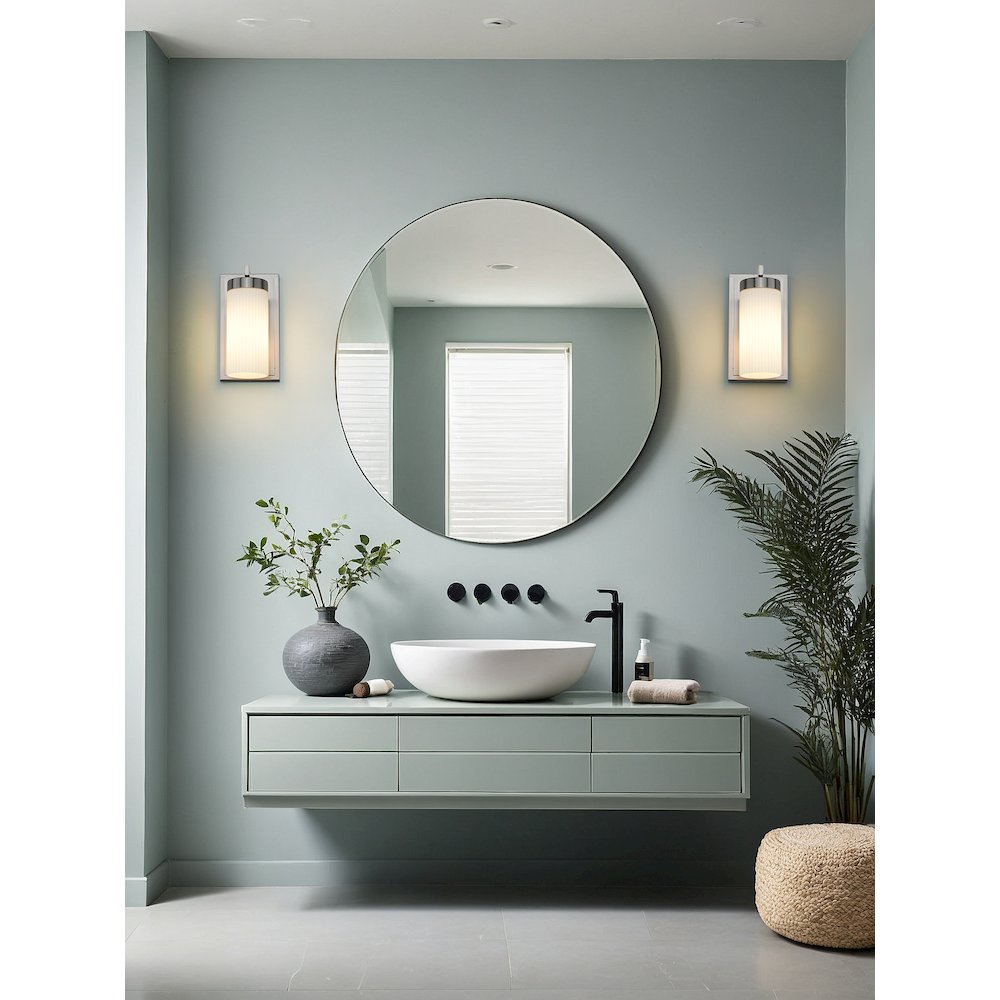 Z-Lite Danica 1 Light Wall Sconce in Brushed Nickel color, Steel frame. Picture 6