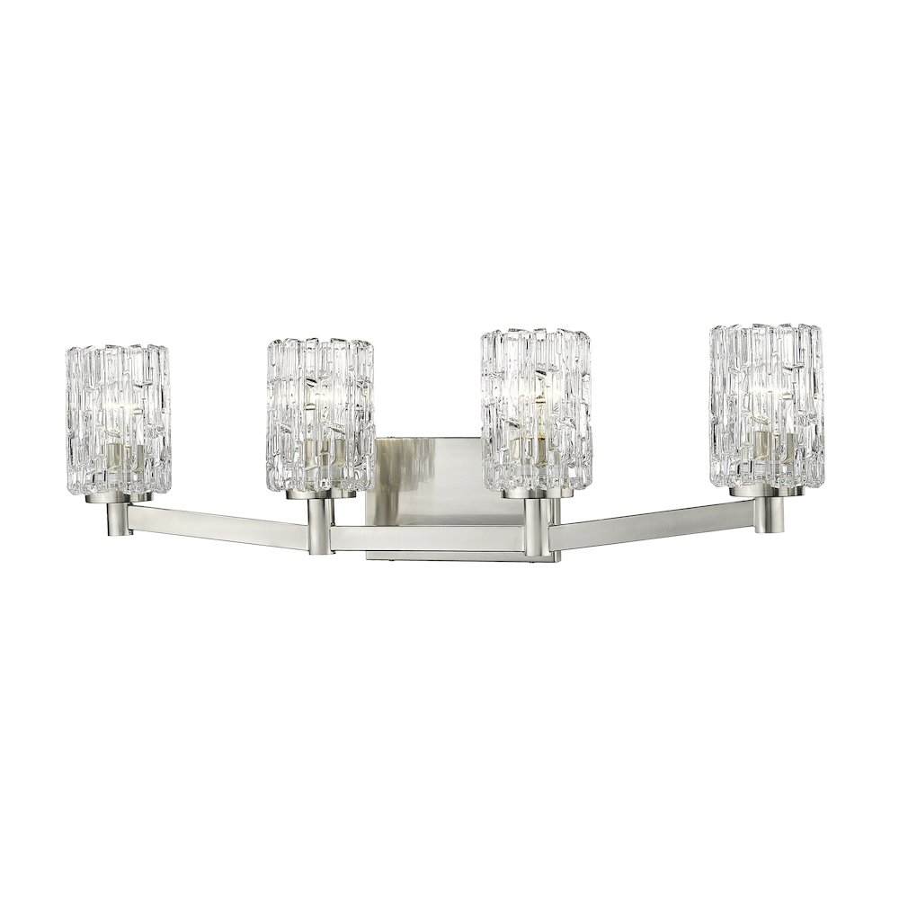 Z-Lite Aubrey 4 Light Vanity in Brushed Nickel Frame Finish. Picture 1
