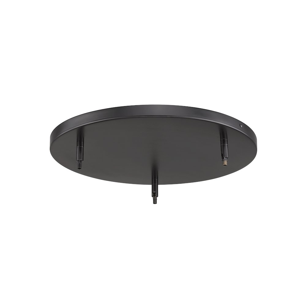 Z-Lite 3 Light Ceiling Plate, Matte Black Frame Finish. Picture 1