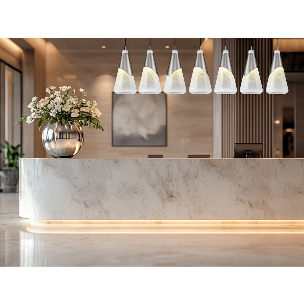 Z-Lite Aimie 7 Light Linear Chandelier, Brushed Nickel. Picture 7