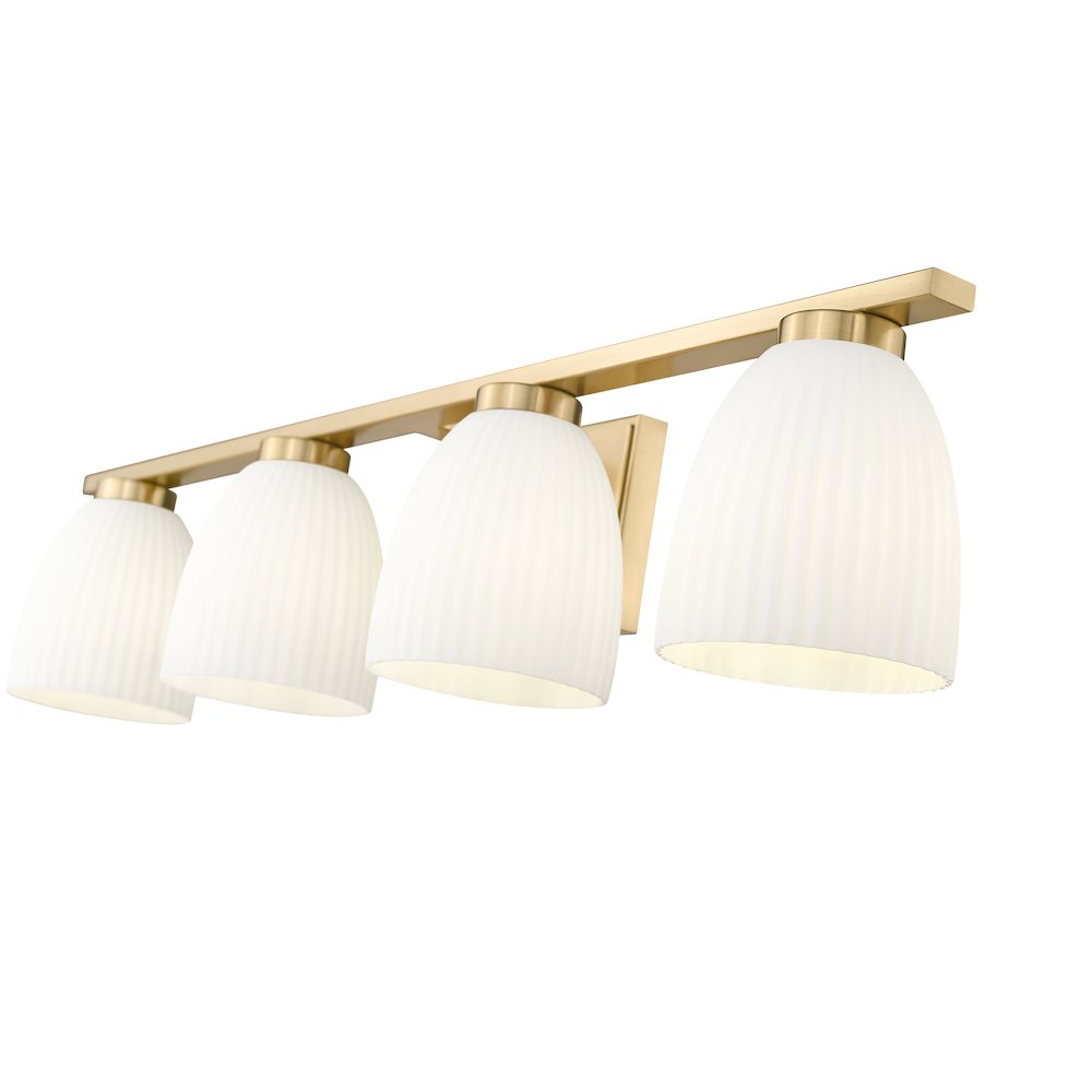 Z-Lite Naya 4 Light Vanity in Modern Gold color, Steel frame. Picture 4