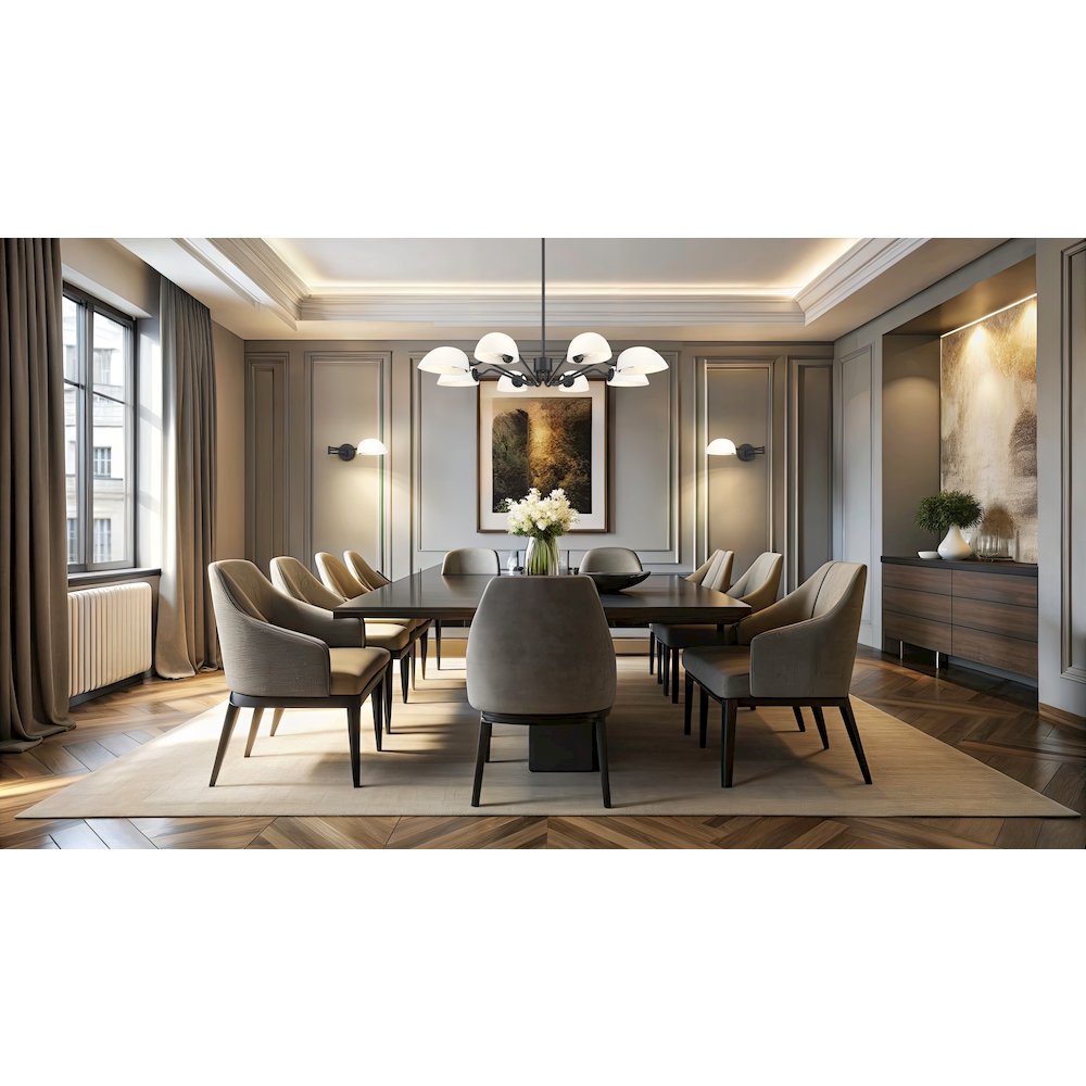 Z-Lite 8 Light Chandelier, Matte Black. Picture 6