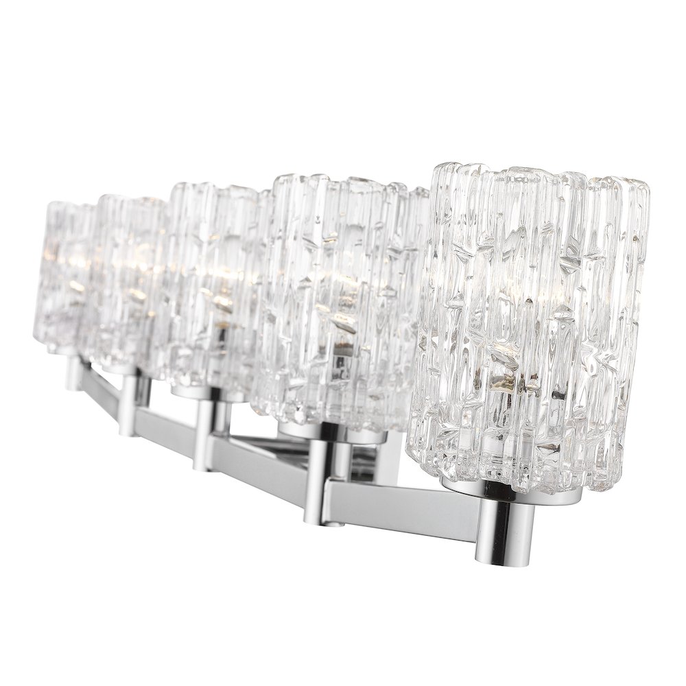 Z-Lite Aubrey 5 Light Vanity in Chrome Frame Finish. Picture 4