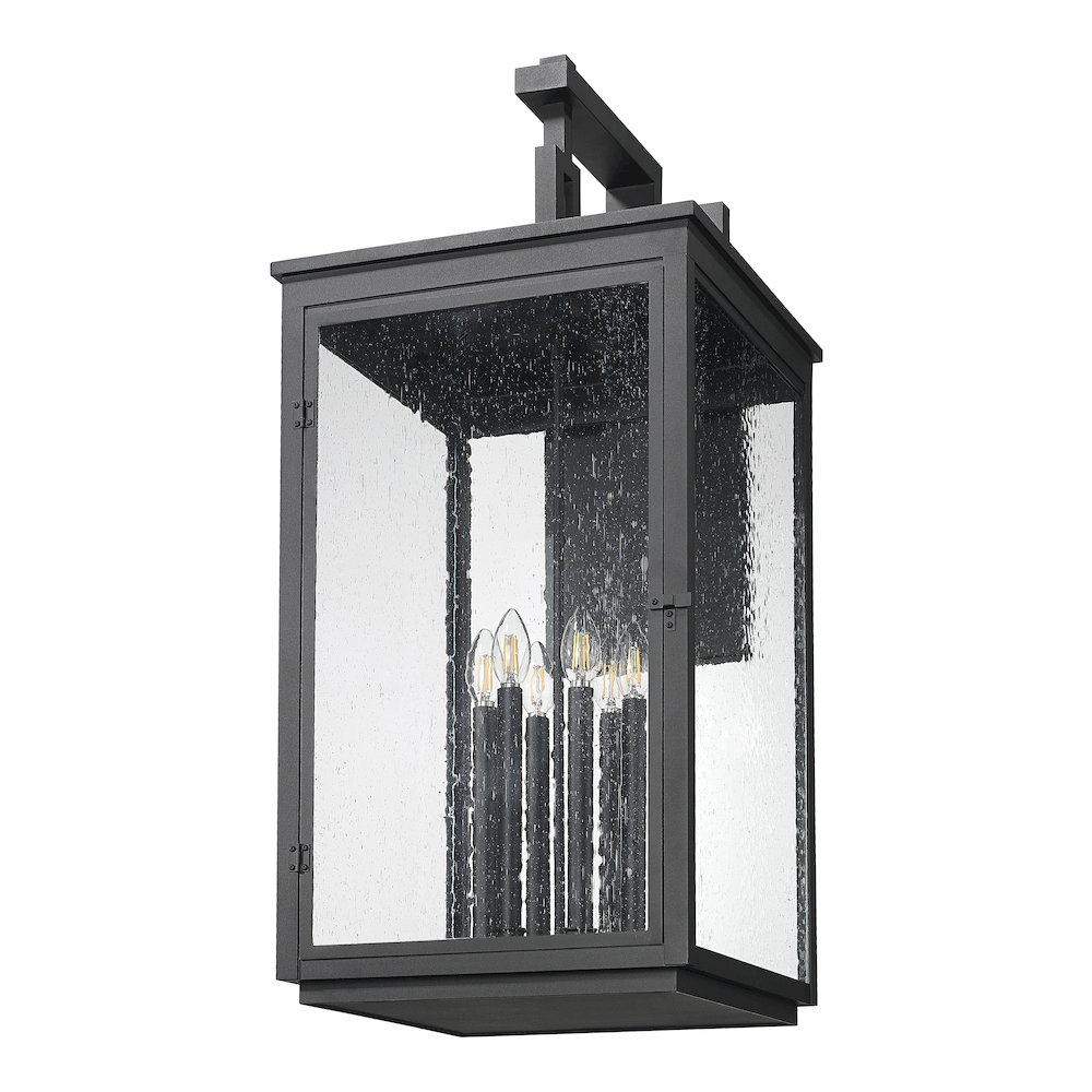 Z-Lite Hartwell 6 Light Outdoor Wall Light in Sand Black color, Aluminum frame. Picture 5