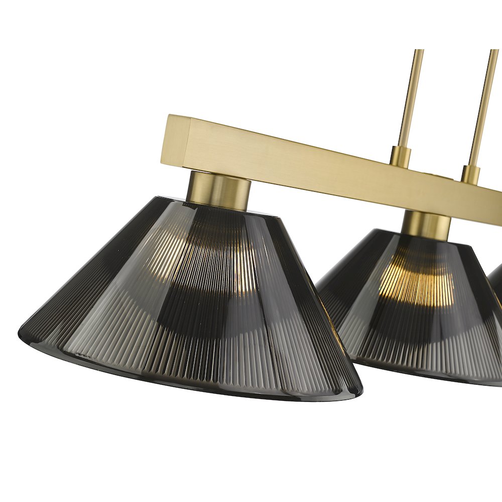 Z-Lite Cobalt 3 Light Billiard, Steel Frame, Smoke Shade Color. Picture 4