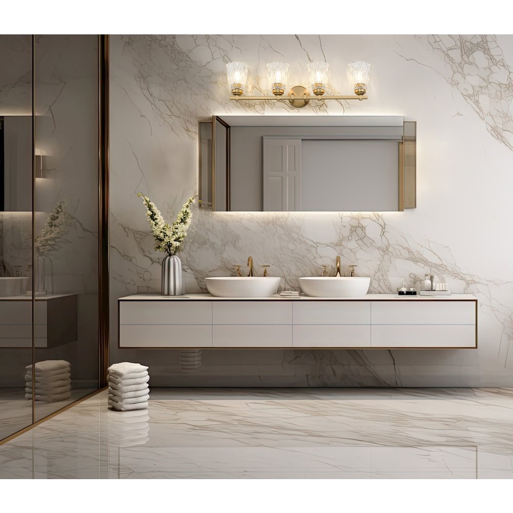 Z-Lite 4 Light Vanity, Modern Gold. Picture 6