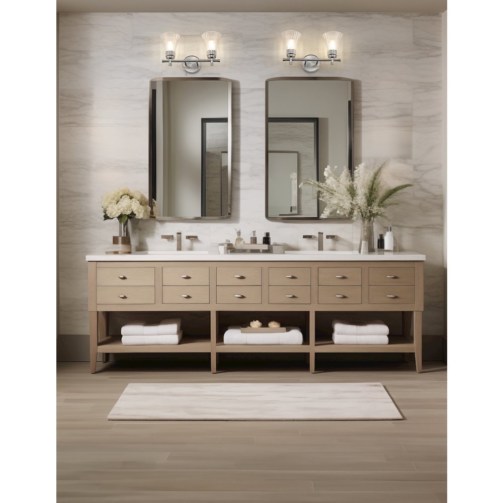 Z-Lite Belle 2 Light Vanity in Brushed Nickel color, Steel frame. Picture 7