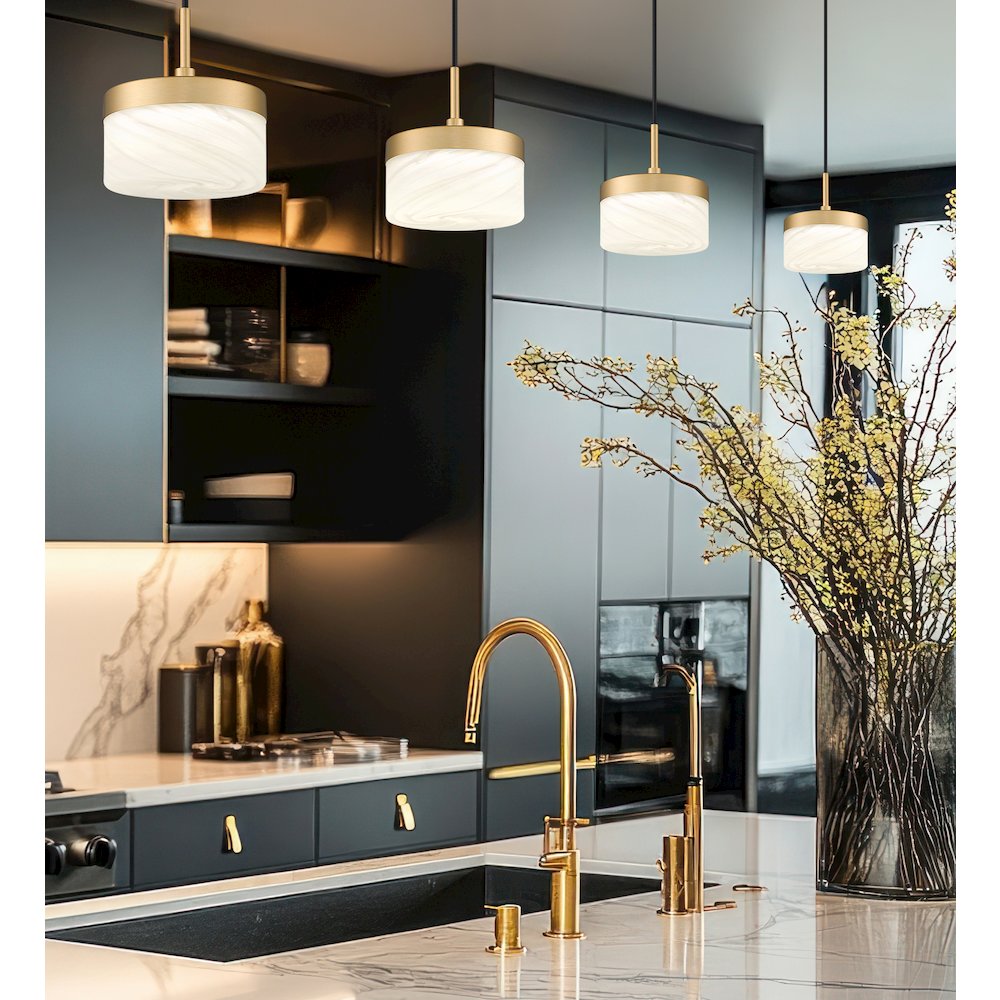 Z-Lite 1 Light Pendant, Modern Gold. Picture 5