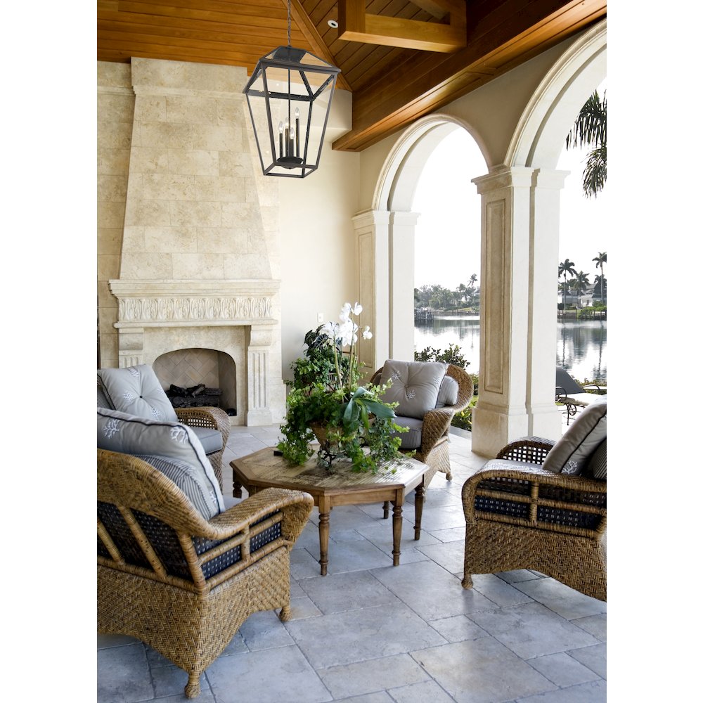Z-Lite Talbot 4 Light Outdoor Chain Mount Ceiling Fixture, Oil Rubbed Bronze. Picture 7