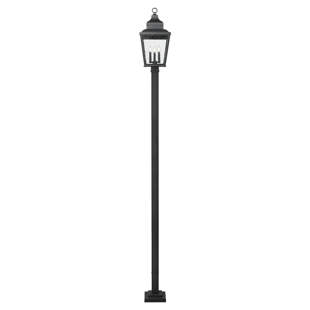 Z-Lite 3 Light Outdoor Post Mounted Fixture, Sand Black. Picture 2