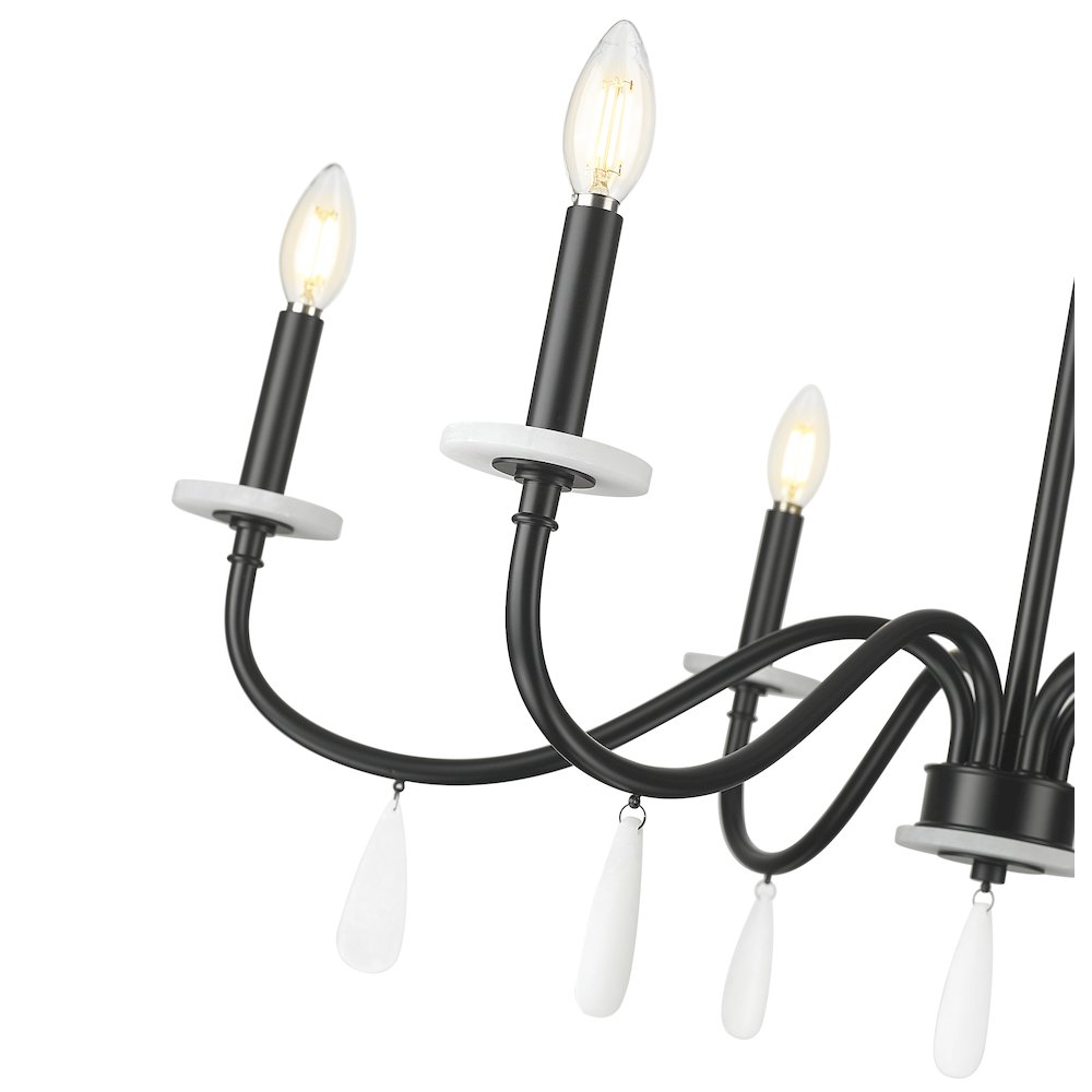 Z-Lite 6 Light Chandelier, Matte Black. Picture 4