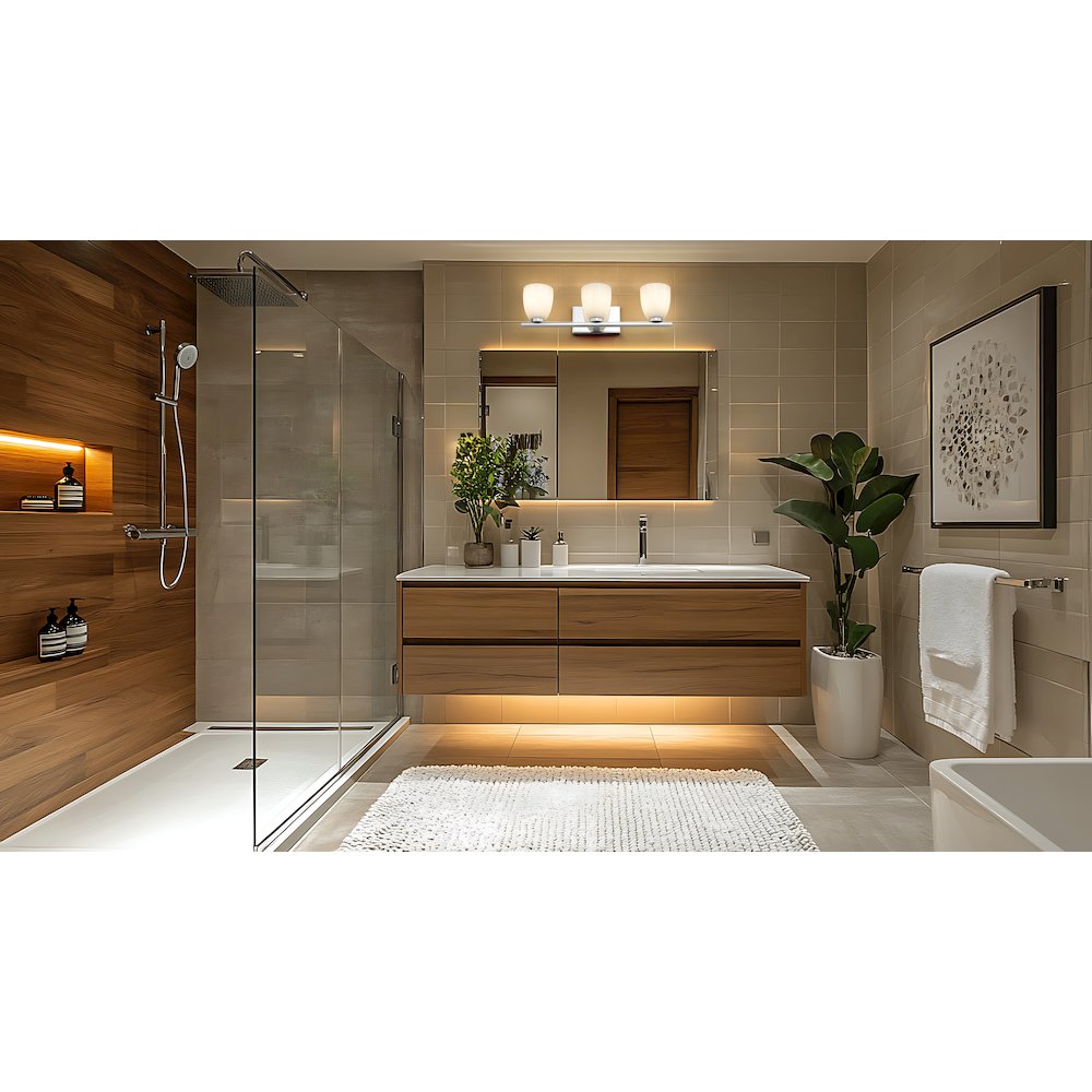 Z-Lite Naya 3 Light Vanity in Chrome color, Steel frame. Picture 7