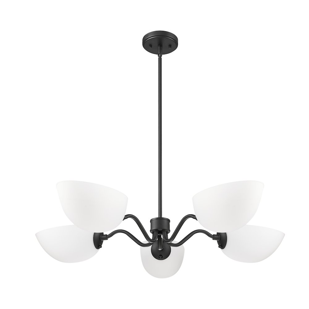 Z-Lite 5 Light Chandelier, Matte Black. Picture 7