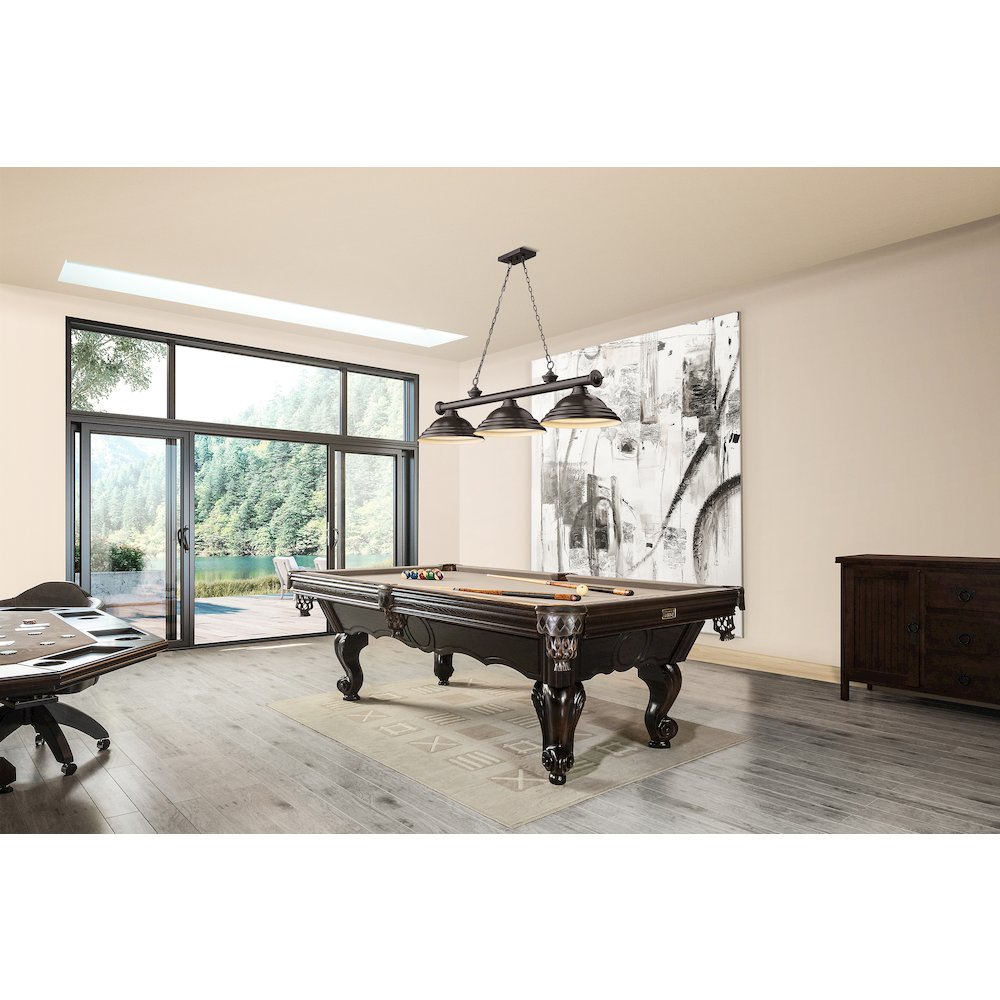 Z-Lite Cordon 3 Light Billiard, Steel Frame, Bronze Shade Color. Picture 6