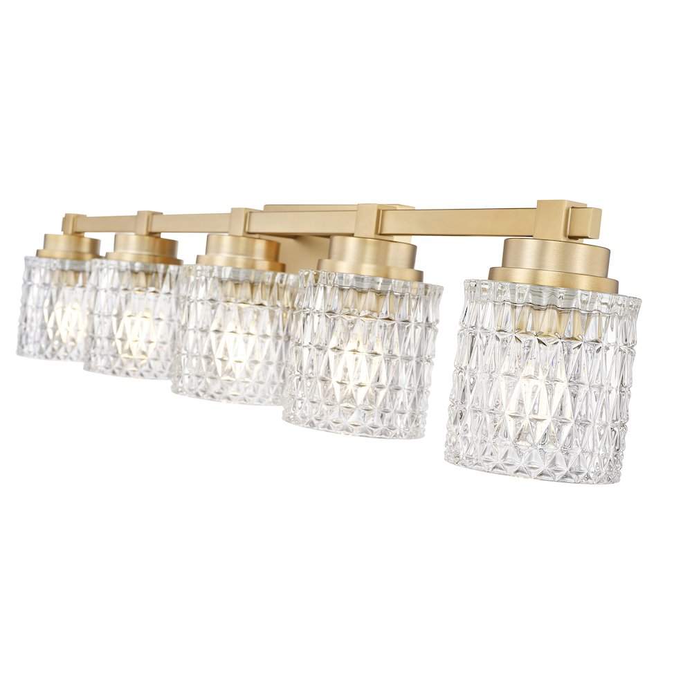 Z-Lite 5 Light Vanity, Modern Gold. Picture 4