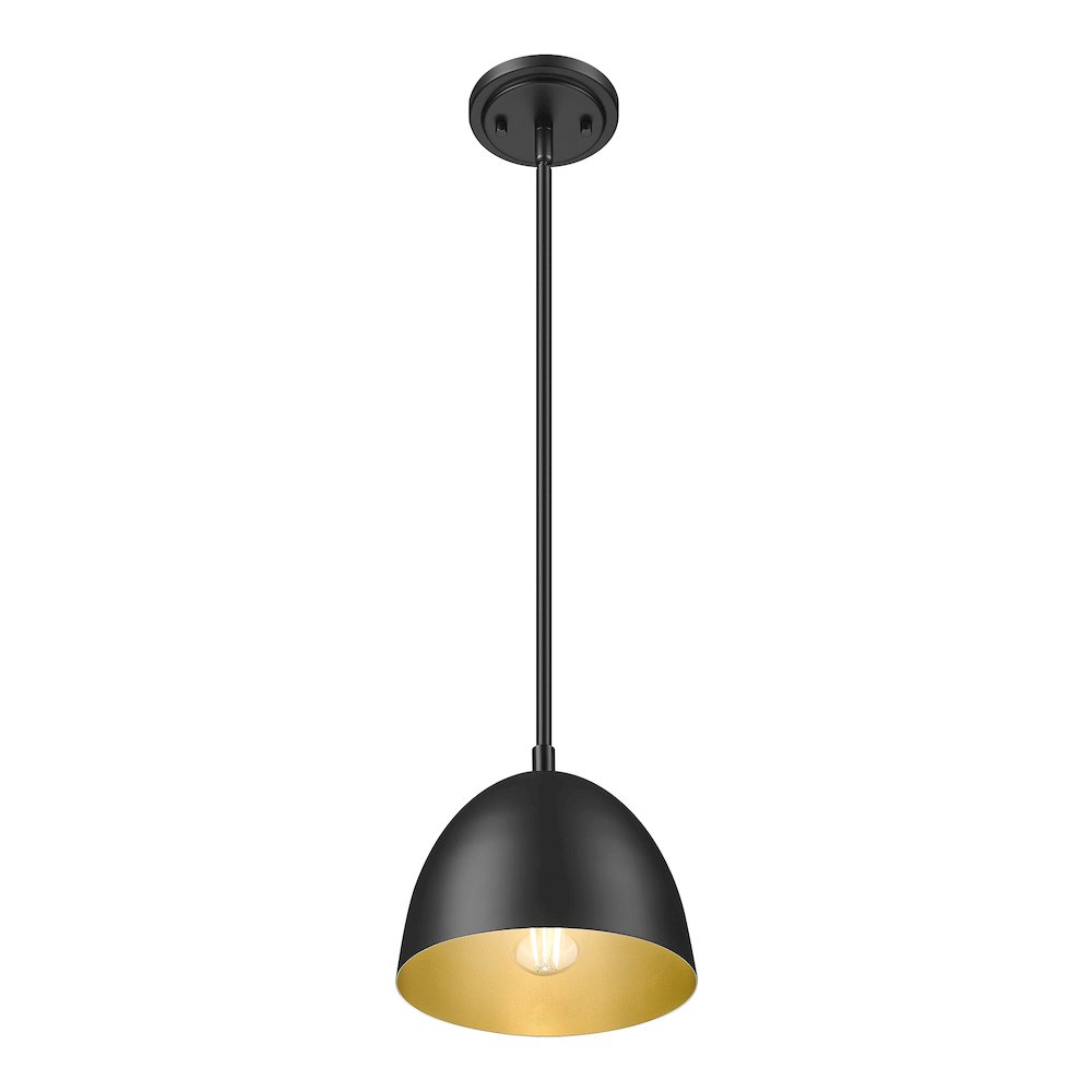 Z-Lite 1 Light Pendant, Matte Black. Picture 2