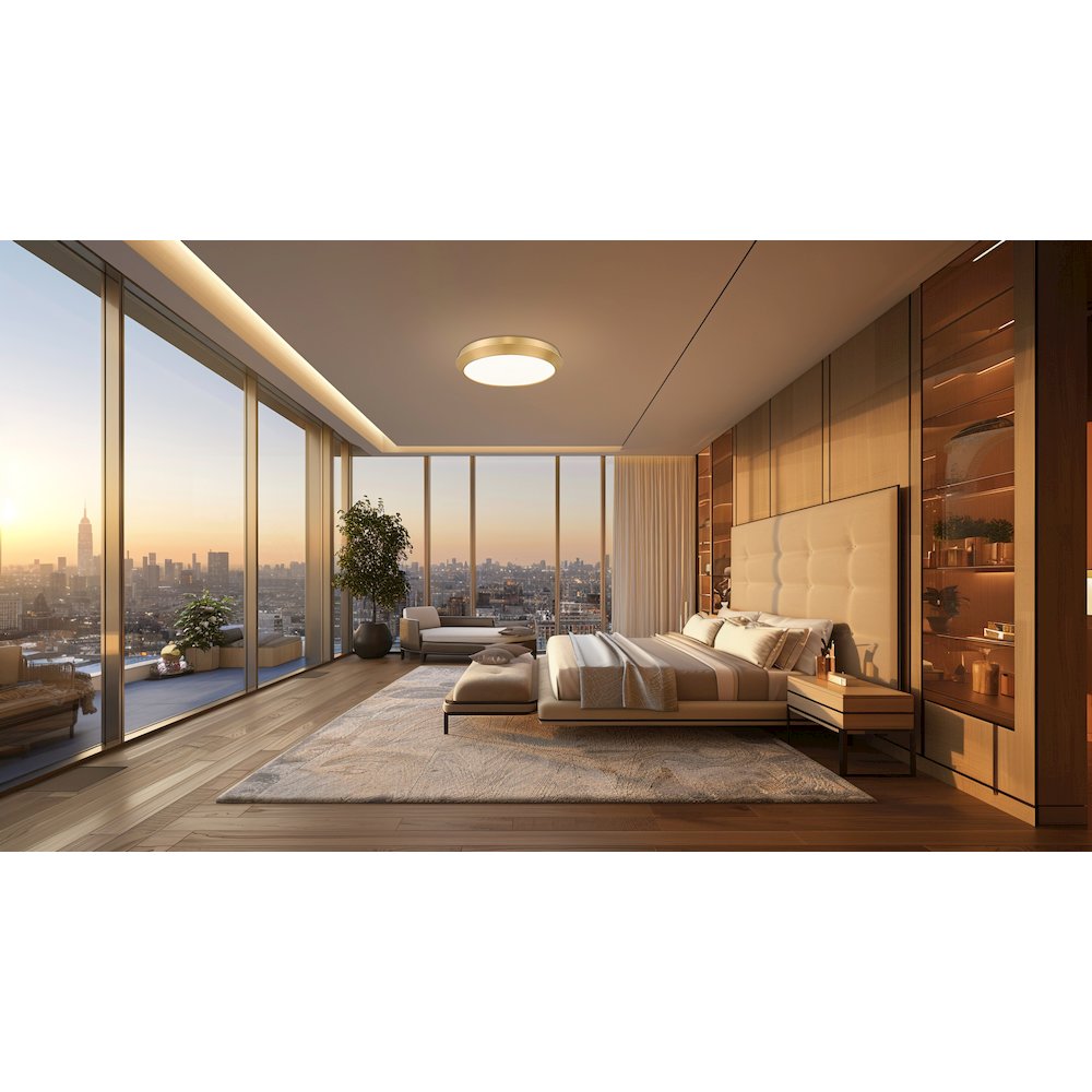 Z-Lite 1 Light Flush Mount, Modern Gold. Picture 6