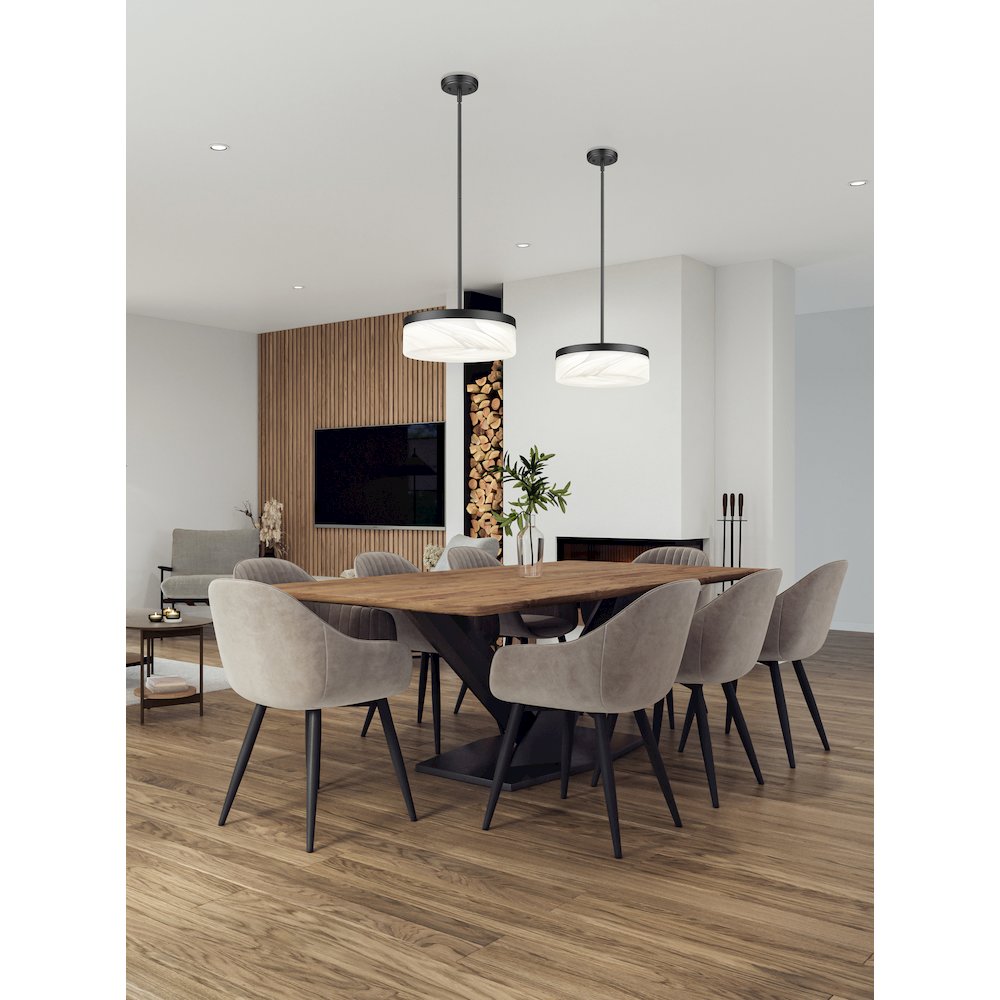 Z-Lite 1 Light Pendant, Matte Black. Picture 6