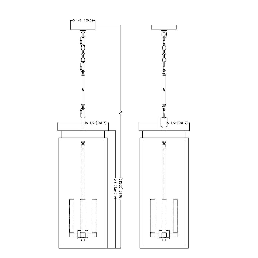 Z-Lite 4 Light Outdoor Chain Mount Ceiling Fixture. Picture 8