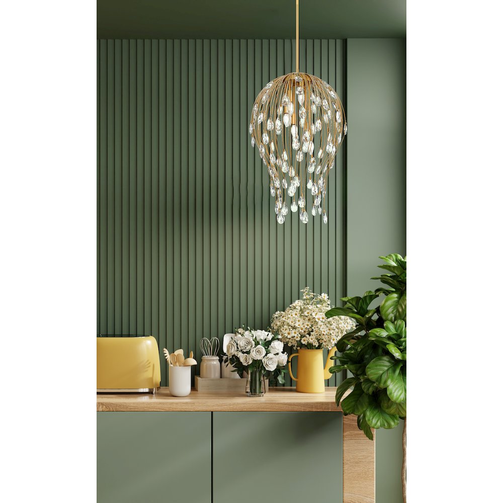 Z-Lite 6 Light Pendant, Modern Gold. Picture 6