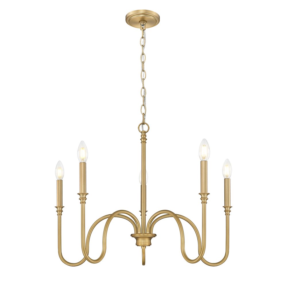 Z-Lite 5 Light Chandelier, Rubbed Brass. Picture 3