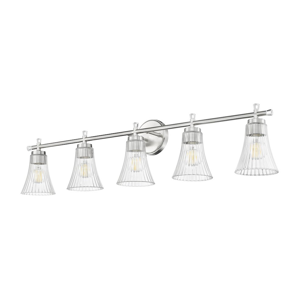 Z-Lite Belle 5 Light Vanity in Brushed Nickel color, Steel frame. Picture 5