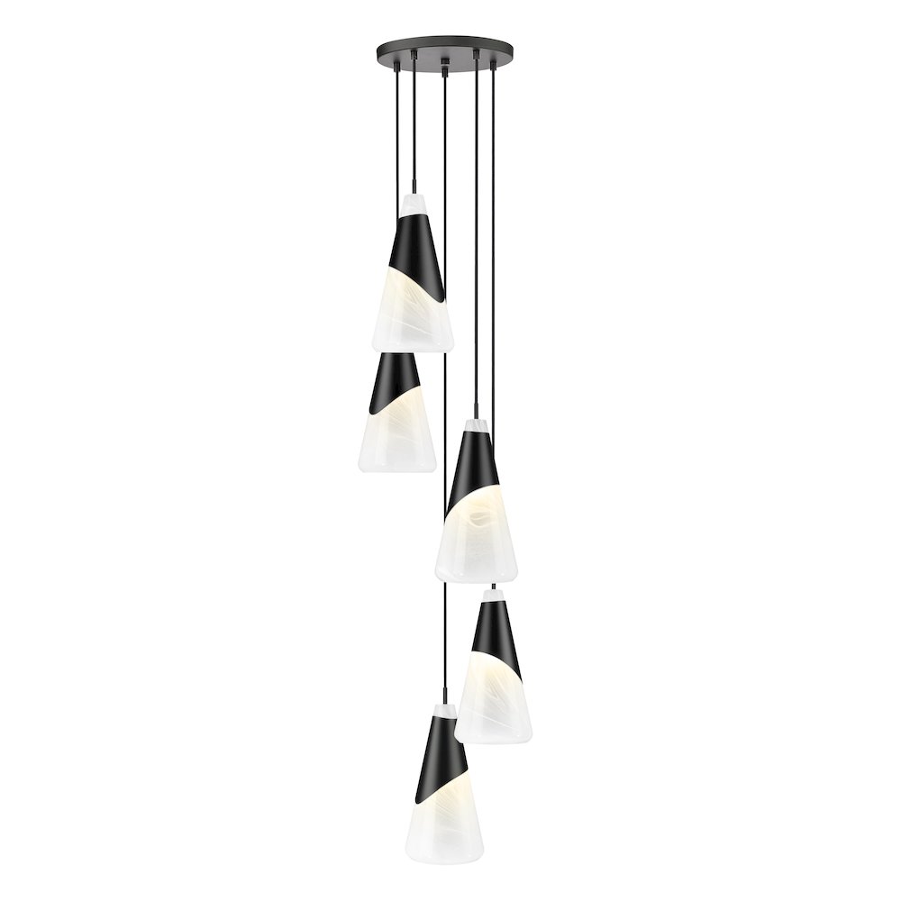 Z-Lite Aimie 5 Light Chandelier, Matte Black. Picture 1
